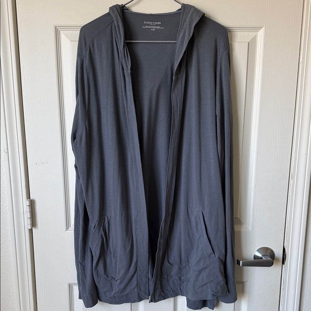 Eileen Fisher Petite Bluish Gray Jacket.